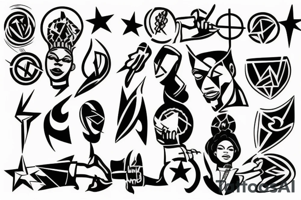 Black power themed tattoo tattoo idea