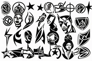 Black power themed tattoo tattoo idea