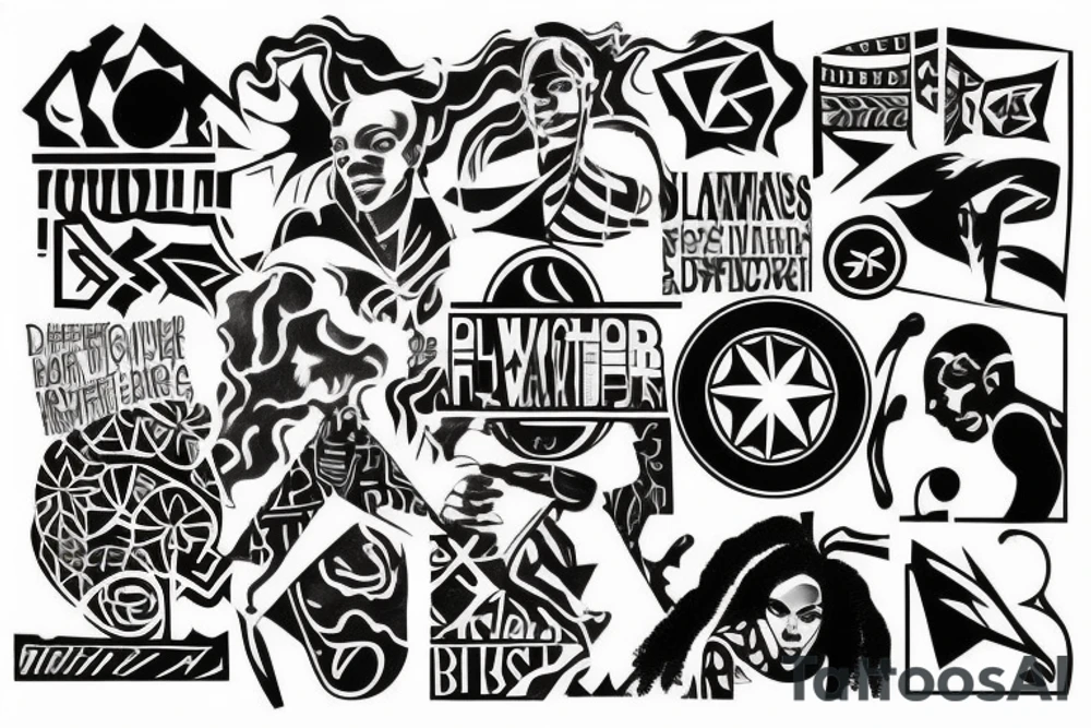 Black power themed tattoo tattoo idea