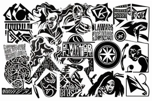 Black power themed tattoo tattoo idea