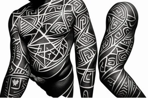 Black power themed sleeve tattoo tattoo idea