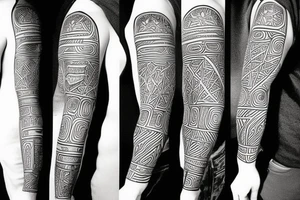 Black power themed sleeve tattoo tattoo idea
