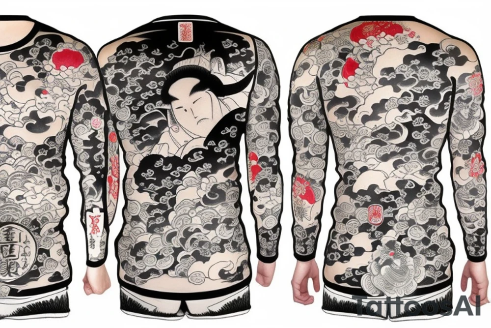 Long sleeve izumi with a barrel of sake tattoo idea