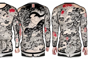 Long sleeve izumi with a barrel of sake tattoo idea