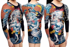 Caricature Colorful bright kitsune long arm sleeve izumi tattoo idea