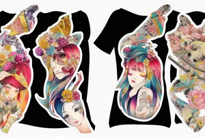 Temple  Ayakashi Colorful bright arm sleeve izumi tattoo idea
