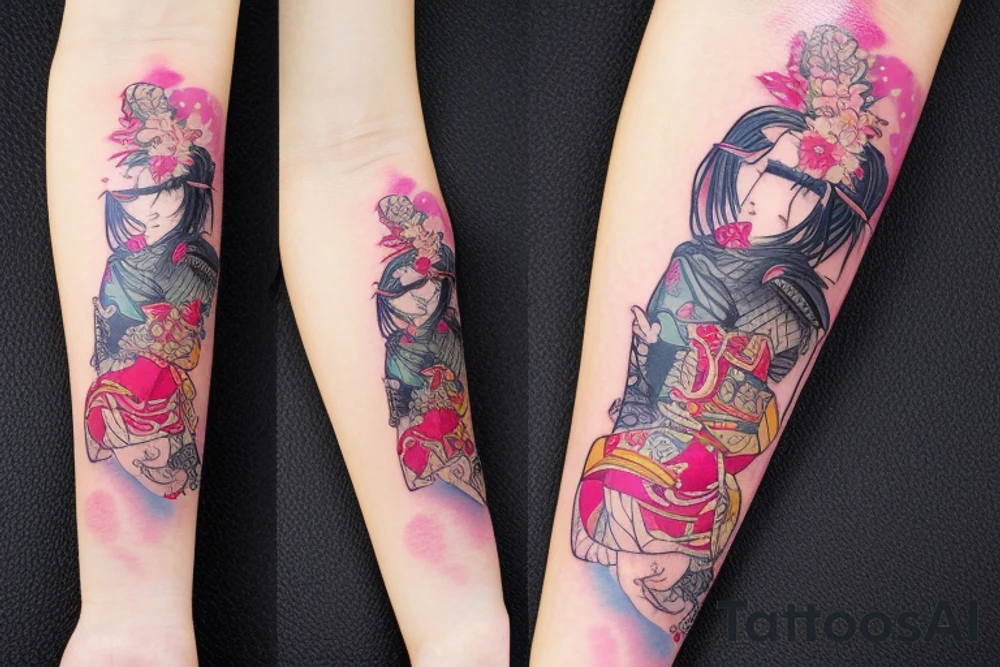 Sake Ayakashi Colorful bright arm sleeve izumi tattoo idea