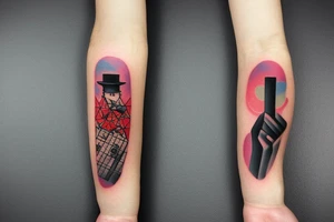 Colorful bright arm sleeve izumi apocalyptic industrial tattoo idea
