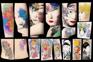 Colorful bright izumi tattoo idea