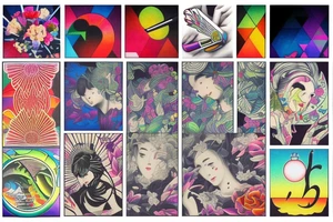 Colorful bright cuberpunk tattoo idea