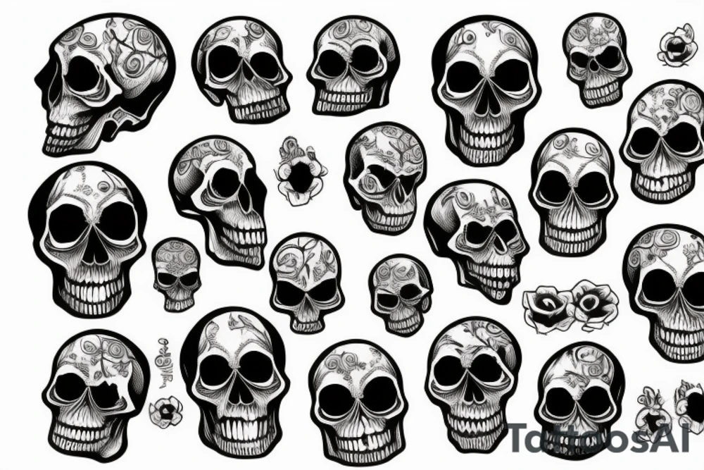 Skull with grave tattoo idea