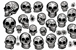 Skull with grave tattoo idea