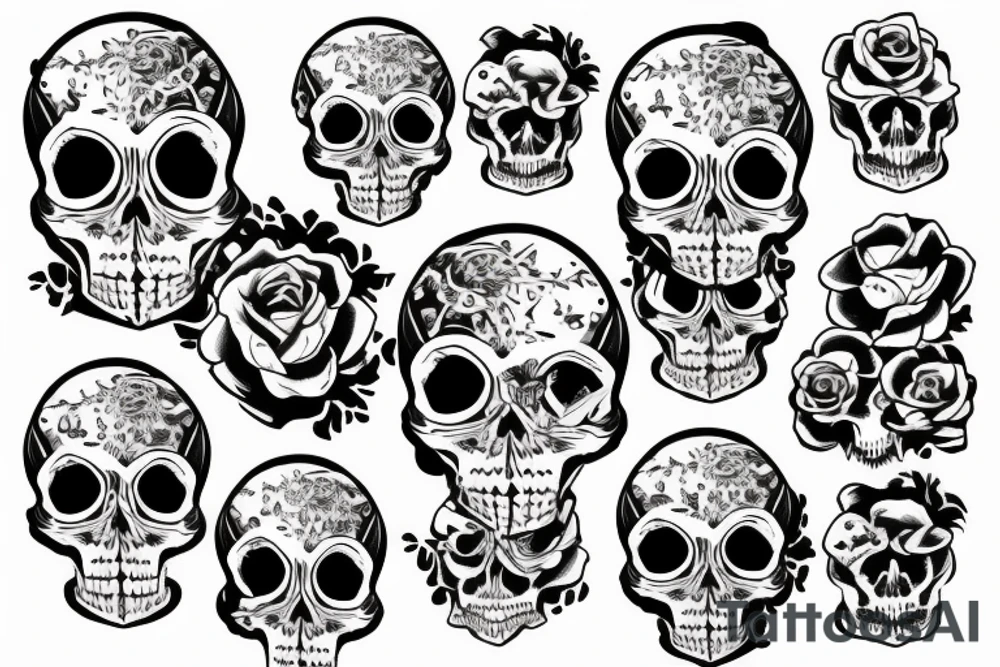 Skull with grave tattoo idea