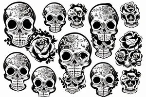 Skull with grave tattoo idea