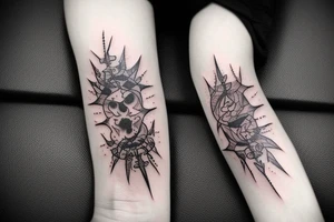 Demonic Badass Woman Babe Thorns Smokey Intricate Detailed Pretty Runes tattoo idea
