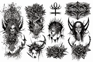 Demonic Badass Woman Babe Thorns Smokey Intricate Detailed Pretty Runes tattoo idea