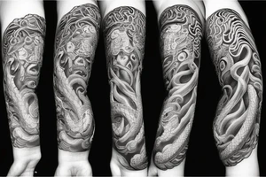 Thorns Chinese Hanya
 Spiral Helix Skulls Dread Stoic Serene Inspiring Badass Mural tattoo idea