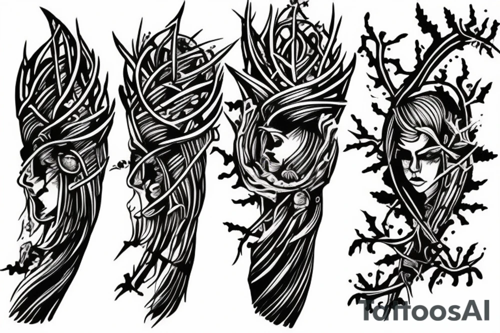 Thorns Hanya Dread Stoic Serene Inspiring Badass Mural tattoo idea