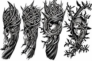 Thorns Hanya Dread Stoic Serene Inspiring Badass Mural tattoo idea
