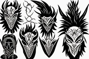 Thorns Hanya Mask Oni Dread Inspiring Badass Mural tattoo idea