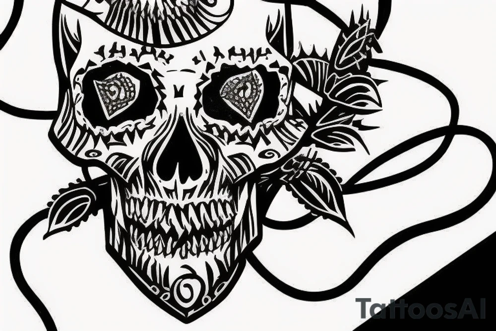 Skulls Thorns Dread Baddass Chains Barbed Wire tattoo idea