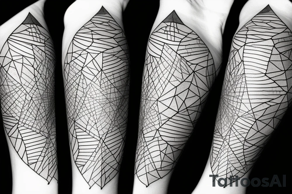 A mountain lake with trees tattoo idea