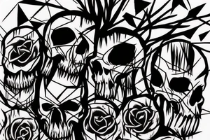 Skulls Thorns Dread Baddass Chains Barbed Wire tattoo idea