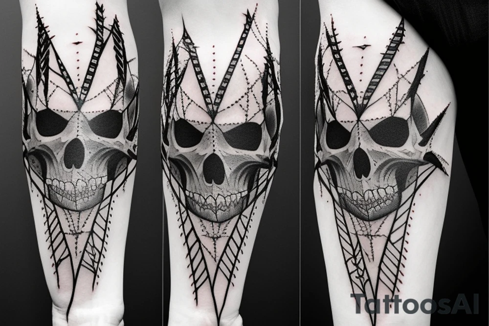 Skulls Thorns Dread Baddass Chains Barbed Wire tattoo idea