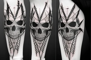 Skulls Thorns Dread Baddass Chains Barbed Wire tattoo idea