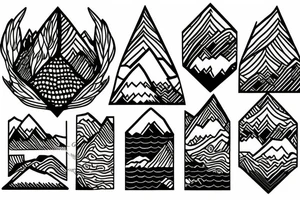 A mountain lake with trees tattoo idea