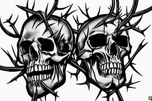 Skulls Thorns Dread Baddass Chains Barbed Wire tattoo idea