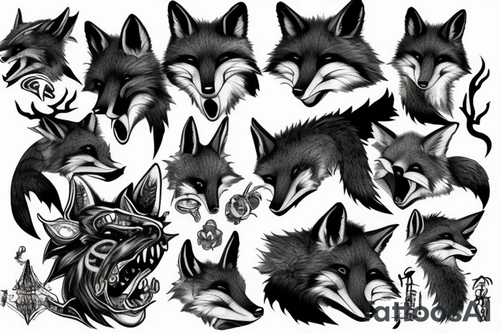 Rabid Fox Demon tattoo idea