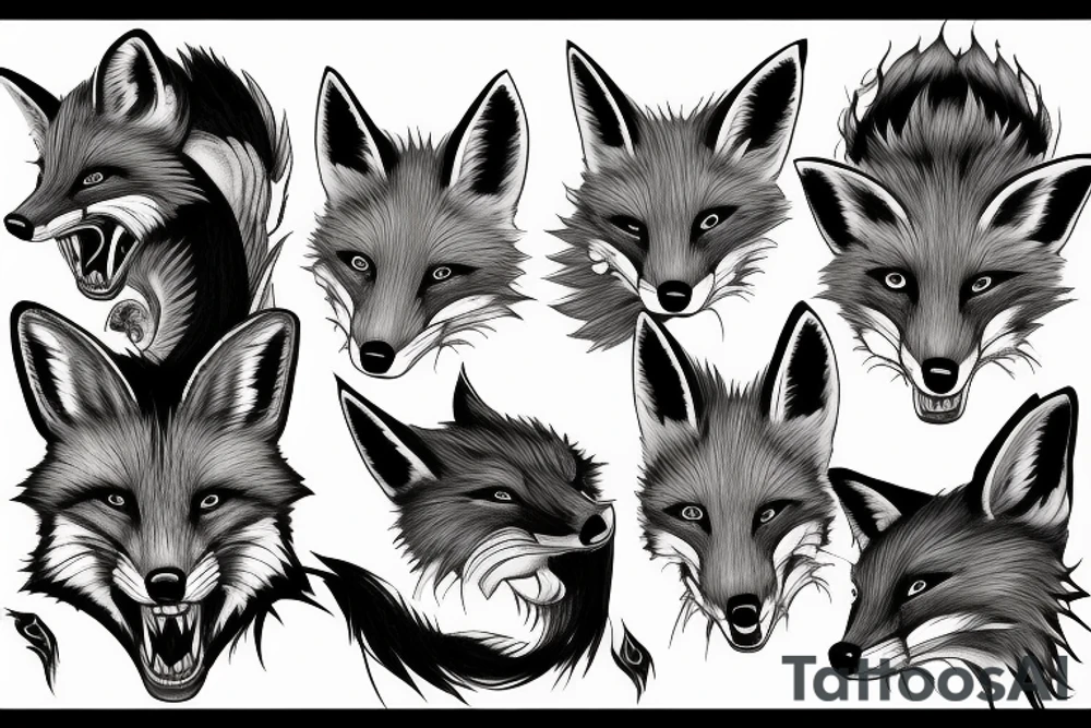Rabid Fox Demon tattoo idea