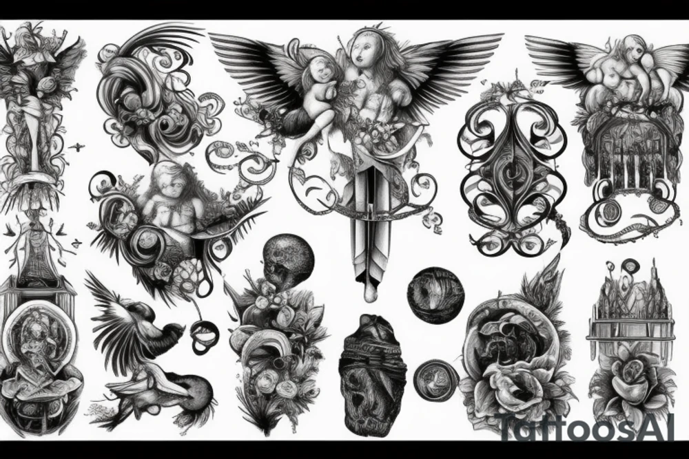 Graphic Heavenly Organ tattoo idea