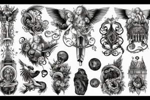 Graphic Heavenly Organ tattoo idea
