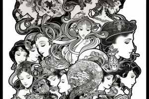 Graphic Heavenly Organ tattoo idea