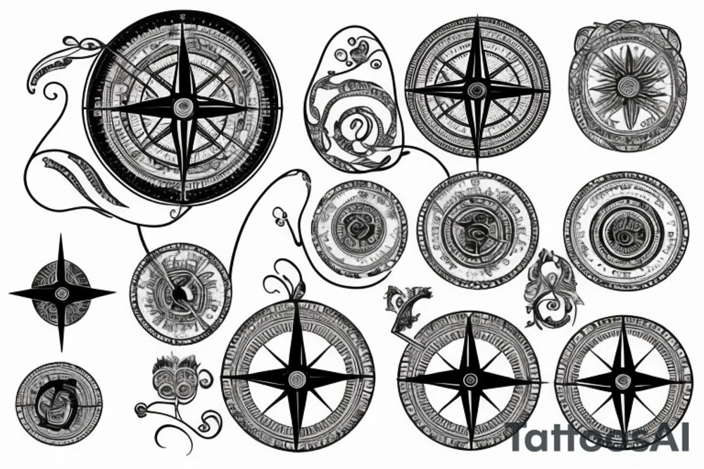 Compass minimalist tattoo idea