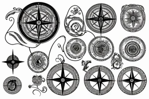 Compass minimalist tattoo idea