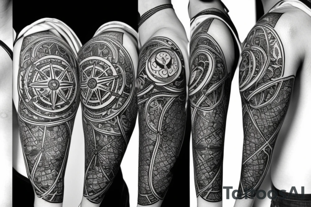 Compass minimalist tattoo idea