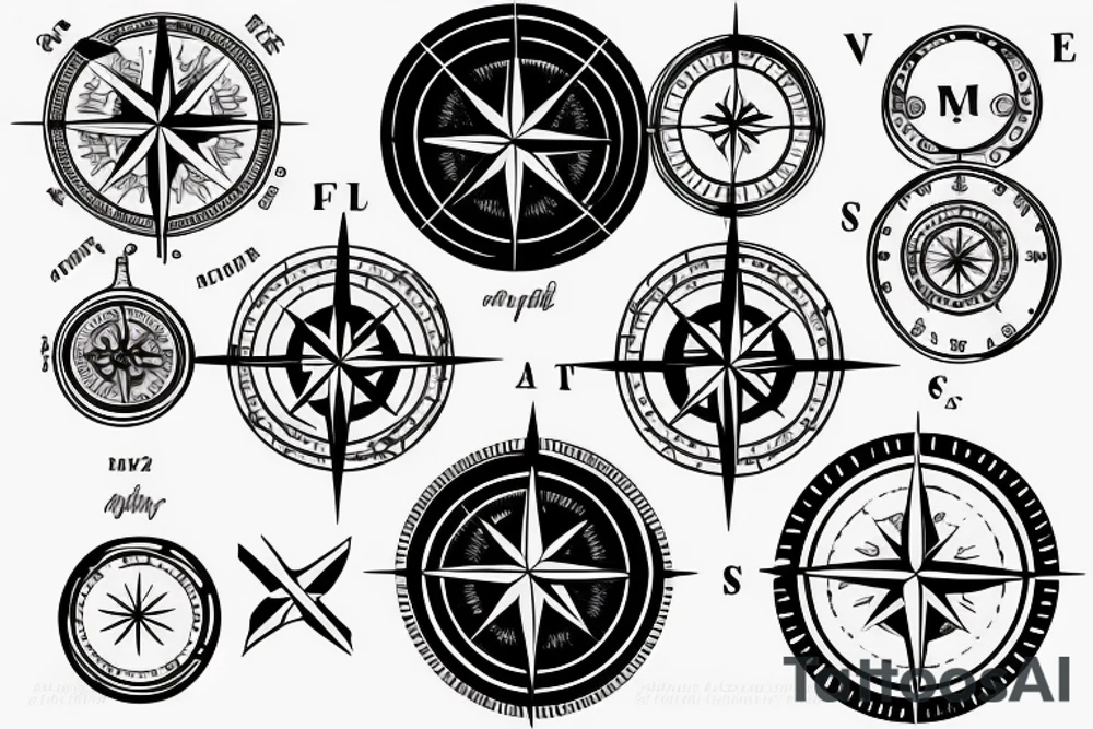 Compass minimalist tattoo idea