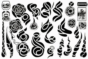 Light minimalistic graphic ornaments tattoo idea