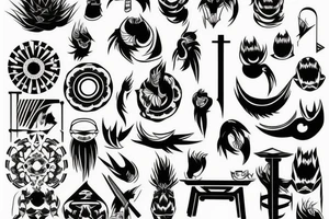 Light minimalistic graphic ornaments tattoo idea