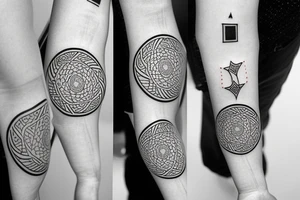 Light minimalistic graphic ornaments symmetrical tattoo idea