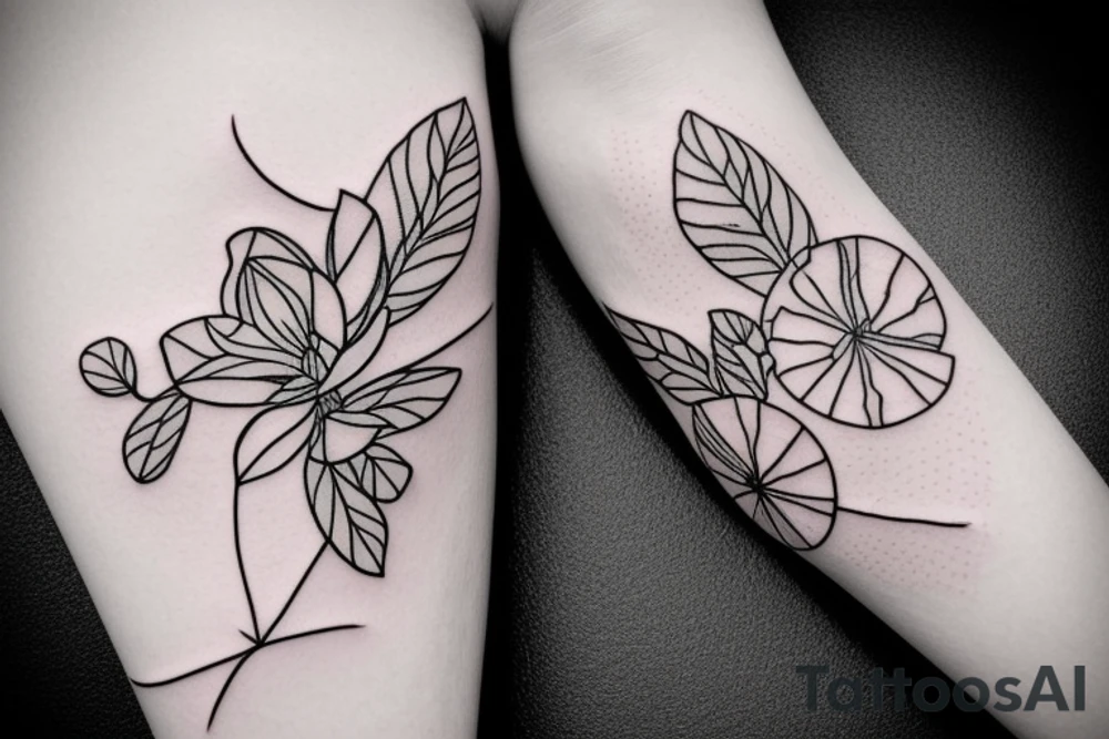 Minimalistic lilac tattoo idea