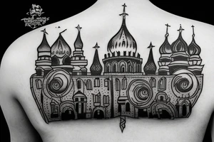 The Burning Kremlin in fire tattoo idea