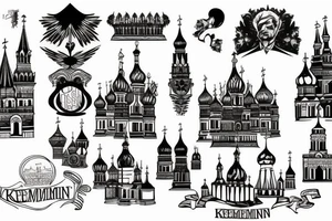 The Burning Kremlin in fire tattoo idea