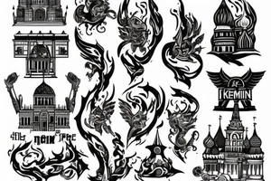 The Burning Kremlin in fire tattoo idea