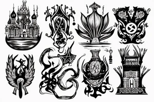 The Burning Kremlin in fire tattoo idea