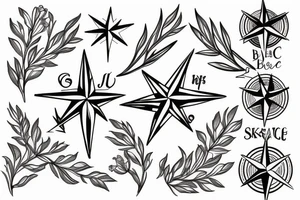 Lilac branch and compass tattoo idea