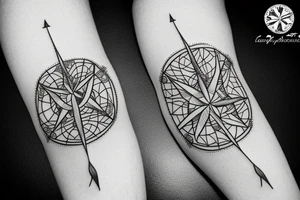 Lilac branch and compass tattoo idea